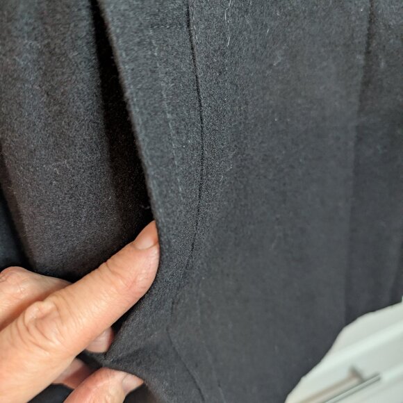 Ellen Tracy Women's A-line Vintage Wool Black Car Coat | Petite M - Picture 4 of 12